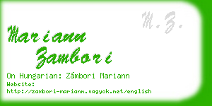 mariann zambori business card